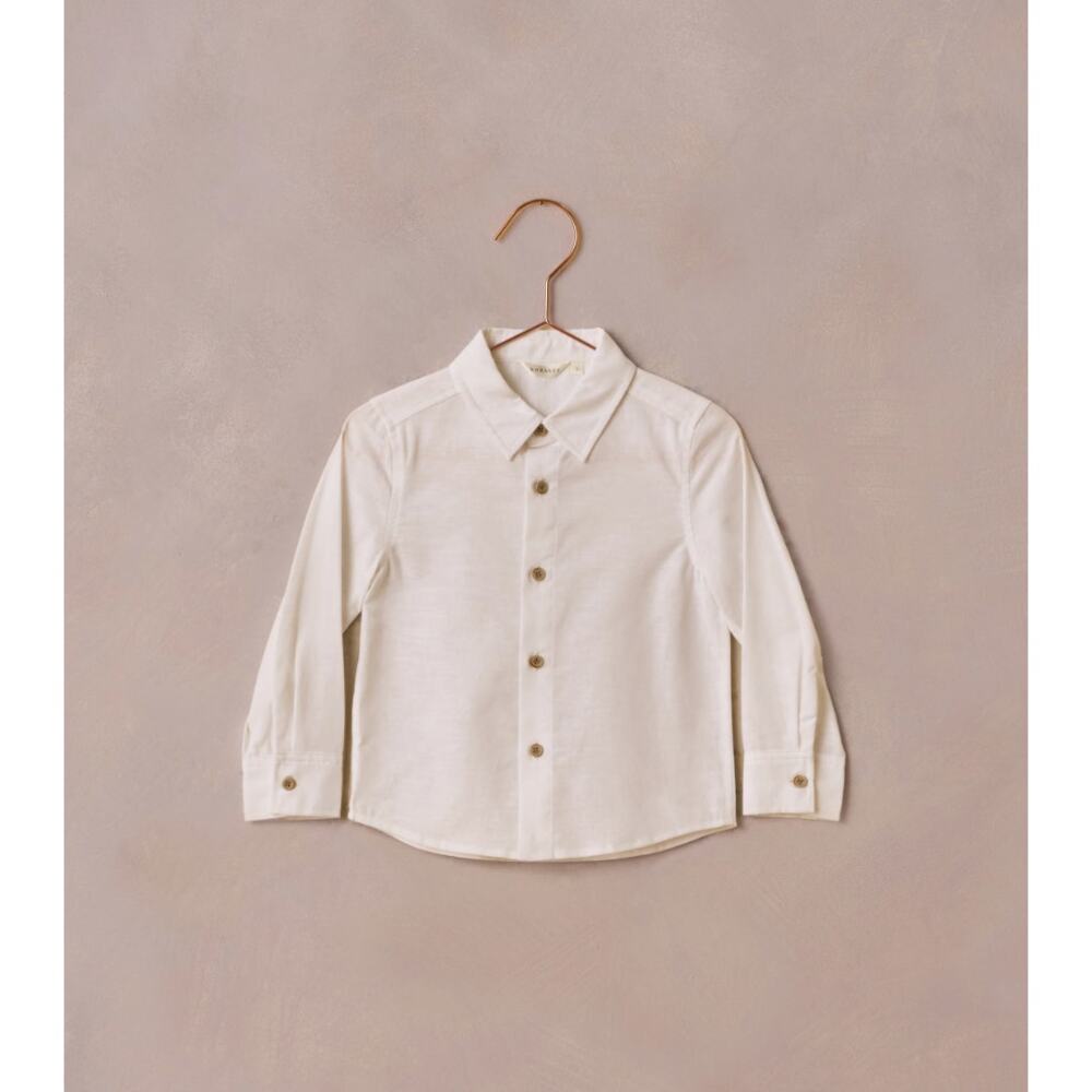 NWOT Noralee Harrison Linen Button Down Shirt | Ivory | 4Y